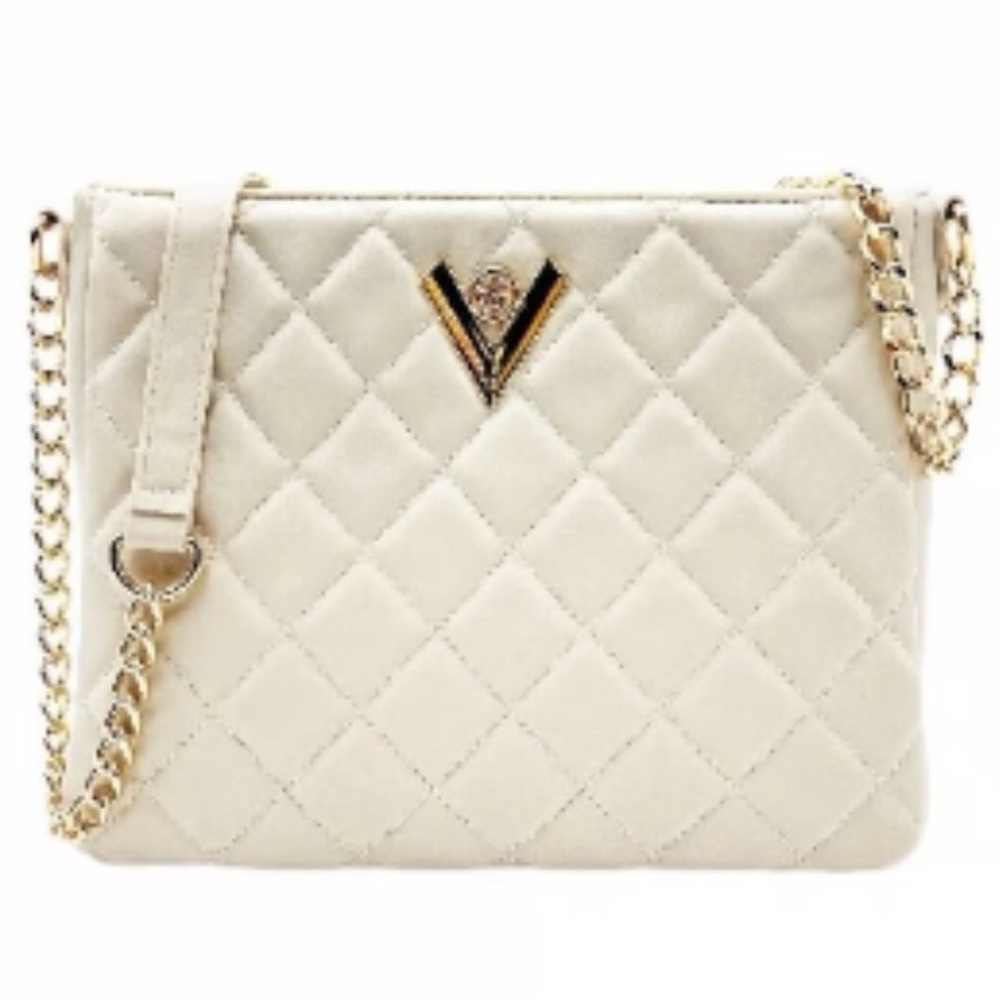Valentino Orlandi Bone Quilted Crossbody Shoulder Strap Bag Midsize